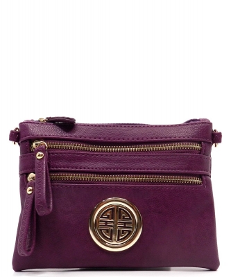 Fashion Logo Clutch Crossbody Bag WU001L PURPLE
